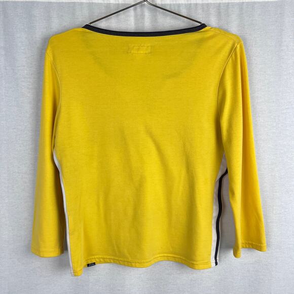 Vintage Union Bay Top Y2K Yellow Sporty Retro Tee Blokette Skater Athleisure - Picture 3 of 4